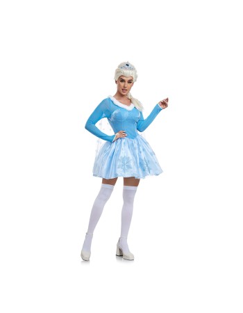 Princess Cosplay Aisha Dress Frozen Long Sleeve Winter Snow Scene Costume DL2059