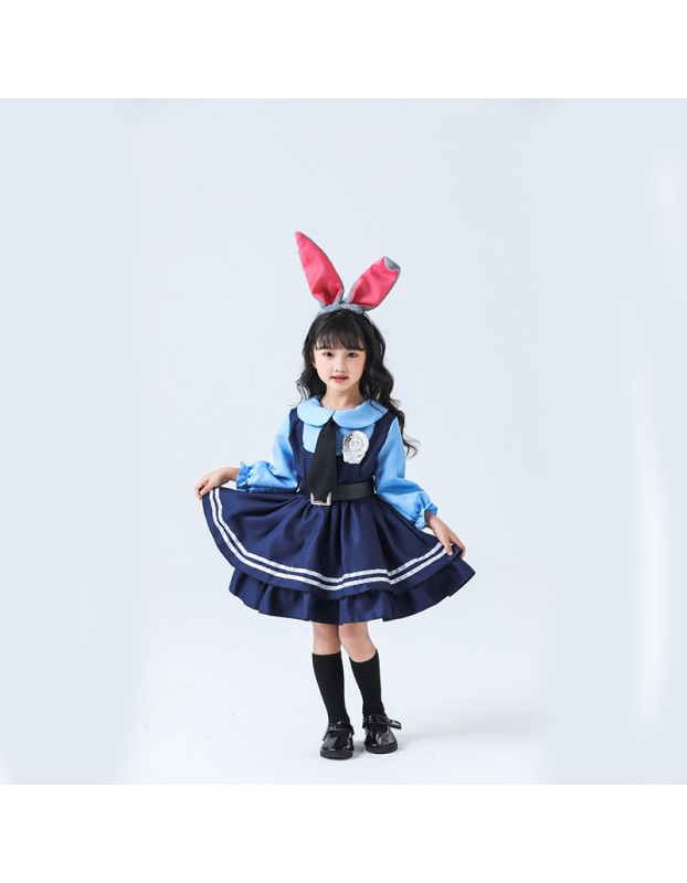 Halloween Crazy Zootopia Cartoon Cosplay Officer Judy Rabbit Costume DL2046