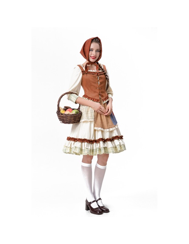 Adult Pastoral Cosplay Manor Farm Maid Costume Party Sexy Women Maid Dress YM8733