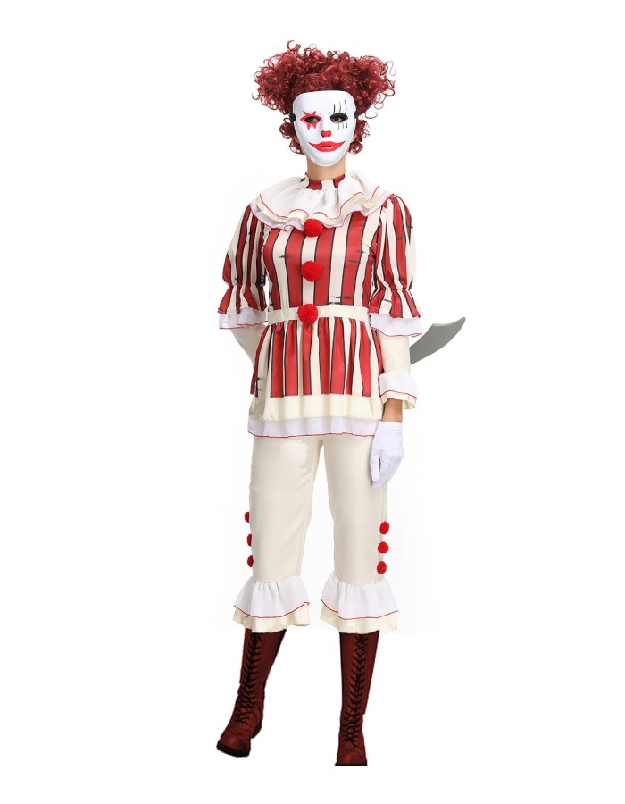 Halloween Women Role Play Cosplay Killer Clown Outfit Suit M40665