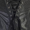 Faux Leather Sexy Fish Scale Printed Steampunk Corset Vest m1429