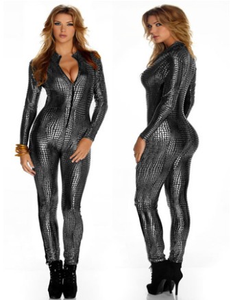 silver sexy women bodysuit m7241c