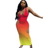 Slim Sexy Gradient Fashion Women Maxi Dresses M056