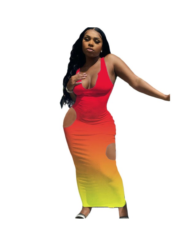 Slim Sexy Gradient Fashion Women Maxi Dresses M056