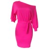 Women-fashion-batter-sleeve-solid-color-dress M8466
