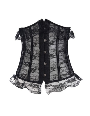 Black Sexy Floral Lace Underbust Corset M1830