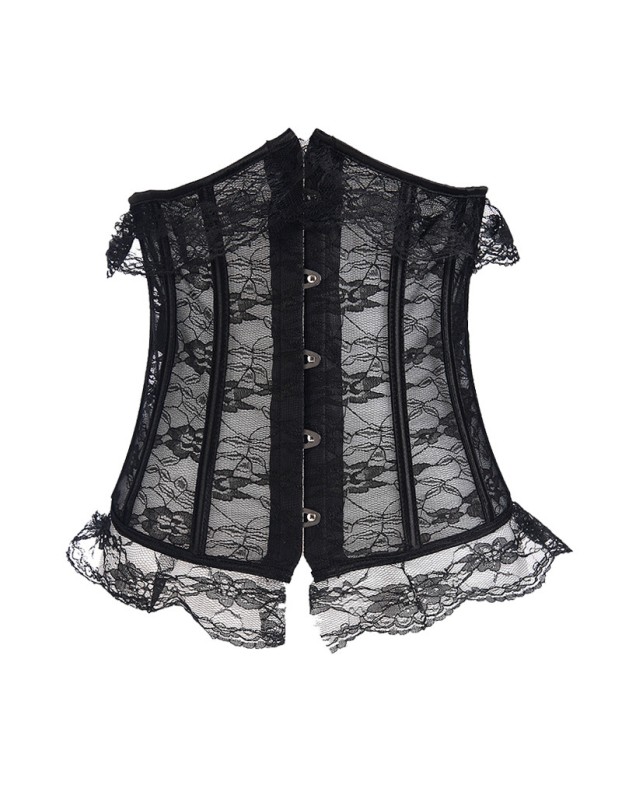 Black Sexy Floral Lace Underbust Corset M1830