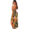 Women Summer Beach Print Floral Sexy Maxi Slip Dress Long Deep V Neck Halter Dress For Women