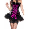 black tight leather bustier with skirt m1208A