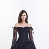 Lace long-sleeve one-line tights corset