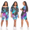 Tie Dye Printed 2 Piece Set Women Casual Outfits M8555