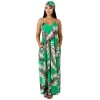 Women v neck spaghetti strap loose beach casual long maxi dress M9034