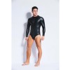 Erotic Underwear Panties Men Sexy Black Patent Leather Zipper Jumpsuit XX6668