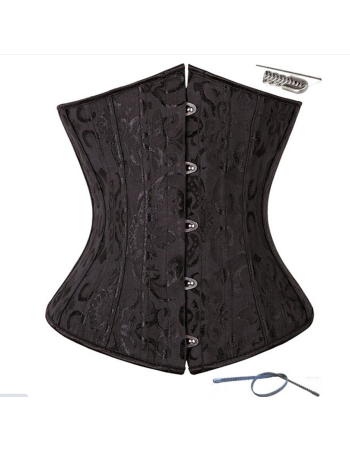 24 Steel Bone Sexy Black Jacquard Underbust M1286