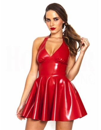 PVC Leather backless dress M7255