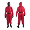 Adult Squid Game Villain Red Jumpsuit Halloween Cosplay Costume Round Six Square Masks Outfits