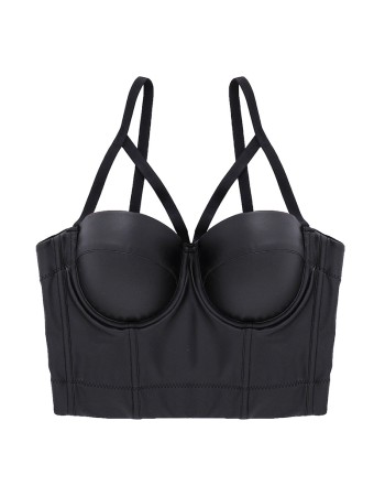 PU Leather Suspender Vest Shaping Corset Dance Party Scrub Underwear 8568