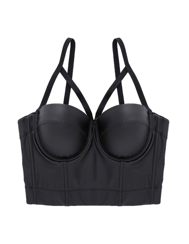 PU Leather Suspender Vest Shaping Corset Dance Party Scrub Underwear 8568