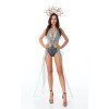 Queen Costume Backless Halter Cleopatra Cosplay Mesh Bodysuits MS4889