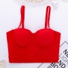 Solid Color Suspender Top Women Short Style Vest Sexy Fish Bone Wipe Chest 8081