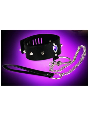 Sexy Luxury Stone Leather Collar Adults Tools MQ21