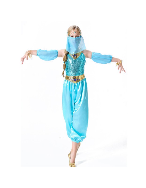 Princess Jasmine Dress Children's Indian Arabian Nights Aladdin Magic Lamp Costume YM5611