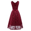 Round Collar Sleeveless Tulle Midlength Party Evening Print Formal Dress CD1607