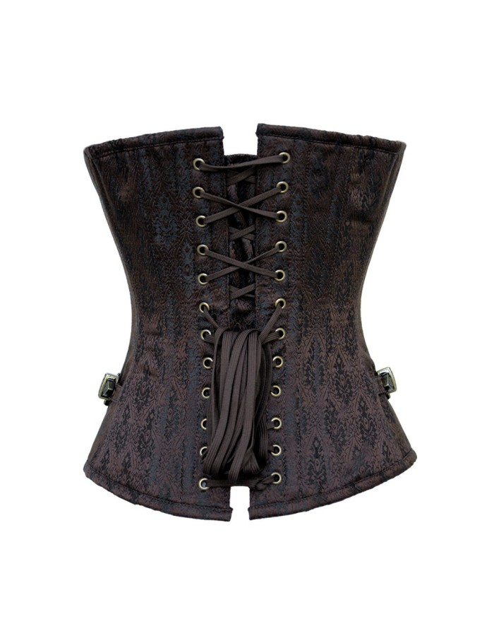 Steampunk corset Iron button overbust corset m1381
