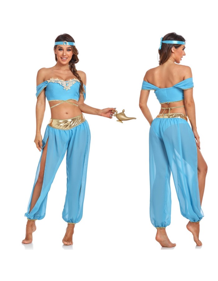 Sexy Aladdin Magic Lamp Princess Jasmine Dress Themed Halloween Costume SM20276