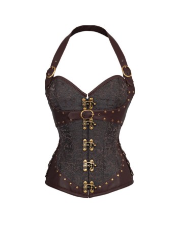 Halter Brown Steampunk Corset m1410