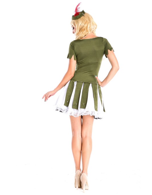 Green short-sleeved women costume m4720