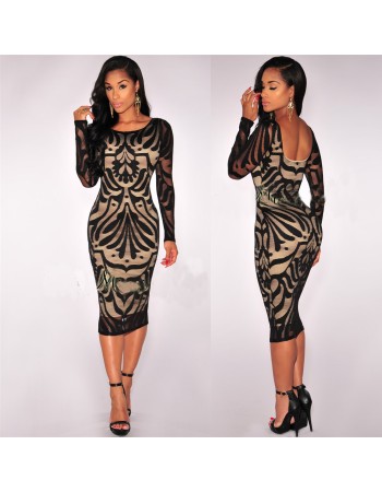 Long Sleeves Embroider Dresses M30090