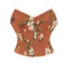 Sexy Bustier Butterfly Print Corset Tops For Women Waist Trainer Short Corset 22047