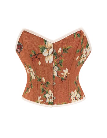 Sexy Bustier Butterfly Print Corset Tops For Women Waist Trainer Short Corset 22047