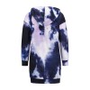 Mid-Length Pullover O-Neck Casual Tie Dye Printed Sweater Hoodie Dress LQ155
