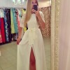 White Fashion Top Maxi Long Evening Dress M3957