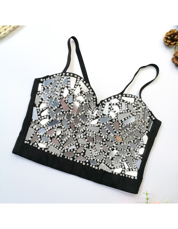 Shiny Suspender Glass Piece Stage Nail Bead Plastic Shape Gather Wipe Chest 8905