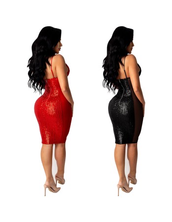 Sequins Lace Sexy Club Nightclub Halter Wedding Dress Bridal Gown X3899