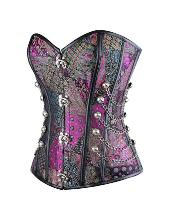 Steampunk Overbust Lace Up Steel Boned Corset  M1360