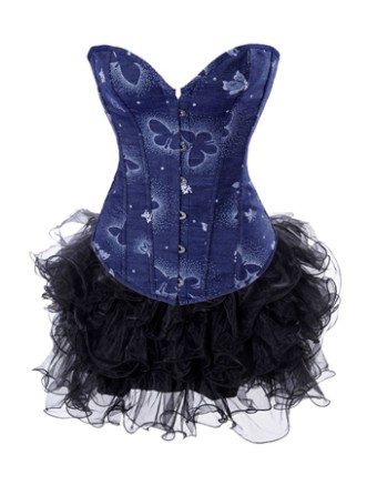 hot sale blue corset with skirt m1999