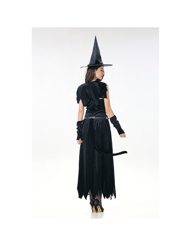 Witch Snake Woman Costumes Black Party Ghost Bride Costume Cosplay MS40542
