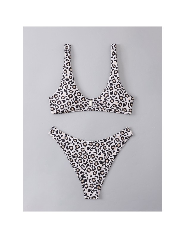 Two Piece Swimsuit Bikini Set Women Swimwear Leopard Sexy Bikini A2201