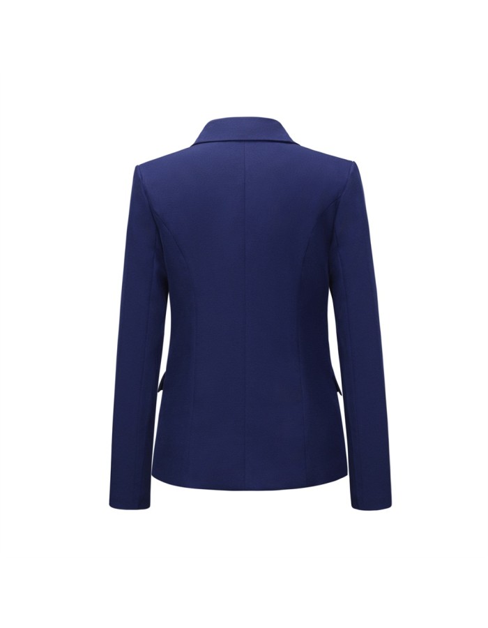 Short Suit Jacket Double Breasted Top Coat Solid Color Women Blazer H2013