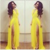 Sexy Yellow Maxi Evening Dress M3991