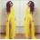 Sexy Yellow Maxi Evening Dress M3991