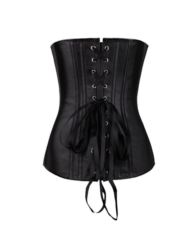 6XL Zipper front sexy leather corset m7122