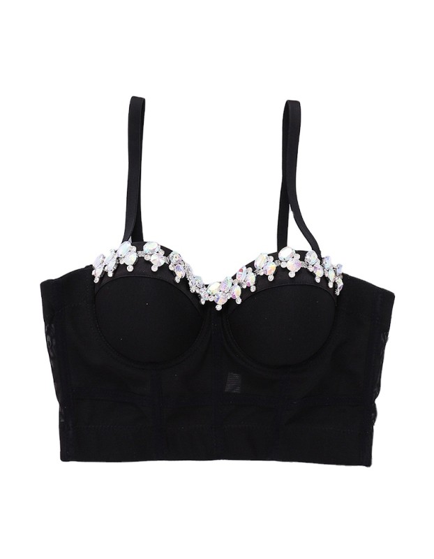 Shapewear Corset Crop Sexy Spice Girls Dance Erase Chest Color Drill Corset KN8029