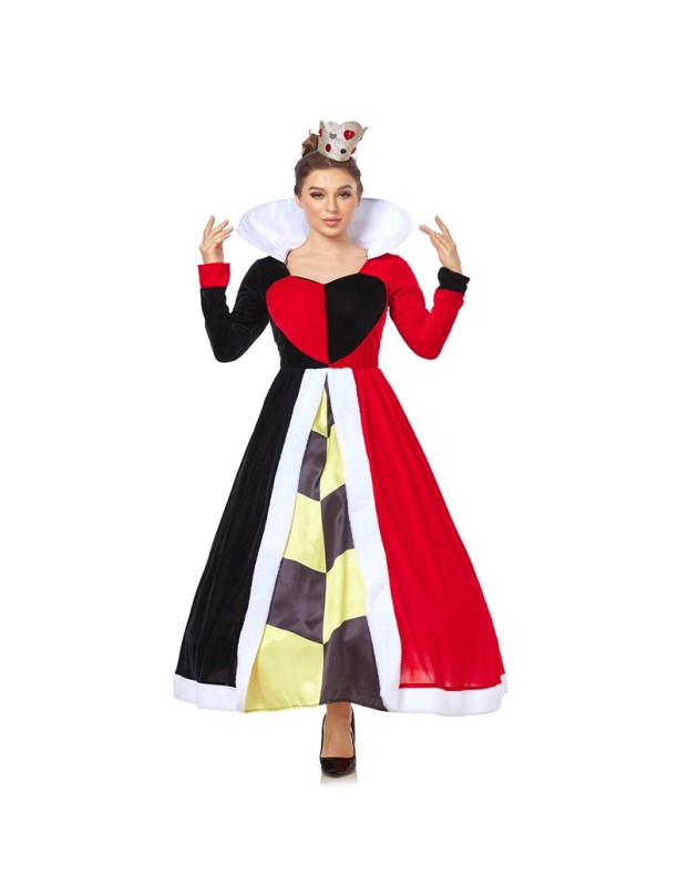 Halloween Cosplay Queen Of Hearts Dress Poker Party Performance Costume SM20282