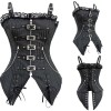 Black and Red Shoulder Straps Corset m1415