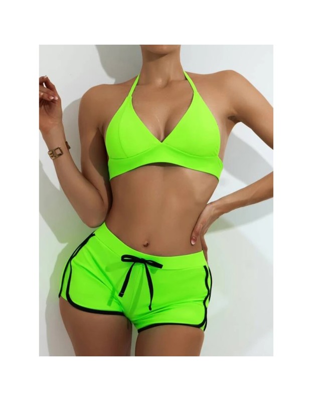 Solid Color Sport Beach Bikini Ladies Bikini Set Swimming Shorts Sexy Swimsuits S219